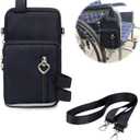 Waterproof Three Pockets Wheelchair Front/Side Frame Pouch with Reflective Strip Easy-to-use Button for Small Essentials Daily Travel, Black