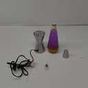 Lava Lite 21250400US2125 Lava The Original Silver Base Lamp with Yellow Wax in Purple Liquid, 14.5", Yellow/Purple