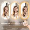 Oval LED Bathroom Mirror, Backlit + Front Lit Vanity Mirror Gold Frame