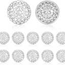 10 Pcs Rhinestone Buttons, 0.6 Inch Crystal Sew on Buttons | Silver Rhinestones for Clothes, Sewing Wedding Bridal DIY Crafts Decorations Supplies, 15mm