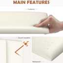 IFNOW Wall Mounted Upholstered Headboard Queen, 3D Peel and Stick Soundproof Wall Panels, Reusable and Removable Padded Headboard Leather Bed, 9 Panels 9.84" x 23.62", Beige