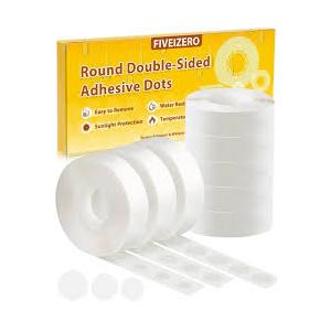 FIVEIZERO Double Sided Adhesive Dots -1000pcs Removable Sticky 12mm, Clear