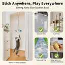 Interactive Cat Toys for Indoor Cats, Automatic Cat Wand Toy Enrichment for Bored Kitten, Spin Butterfly with Self-Holding Suction Base, Rechargeable Electric Moving Feather Stimulating Toy