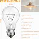 100 Watt Incandescent Light Bulbs, A19 100 WATT Incandescent Bulb Shatter Resistant Rough Service Light Bulb 100 WATTS A19 Shape, E26 Standard Base 2 Pack