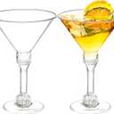 WUWEOT 60 Pack Plastic Martini Glasses, 5 Oz Tall Cocktail Glasses, Unbreakable Appetizer Dessert Cups Drinkware for Home Bar Restaurant Party Supply