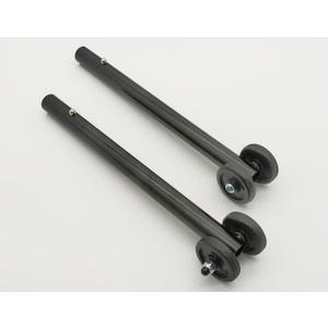 Anti-Tipper Set for Wheelchair Silver Sport & Chrome Sport Standart Wheels Stability,with Wheels,Steel Universal Rear Anti-Tipper Straight w/Wheels,Wheelchair Universal Parts,STDS833N(1 Pair,Black)