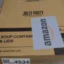 JOLLY PARTY 50pack 8oz Paper Soup Containers with Lids, Disposable Paper Food Cups, Ice Cream Cups, Food Storage with Lids, Microwavable and Freezer Safe, Suitable for Christmas Thanksgiving (Brown)