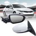 Passenger Side Mirror Compatible with 2014 2015 Kia Optima Mirrors with Heated,Turn Signal Light,Power Glass,Manual Folding White (6 Pins)