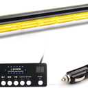 Xprite 34 inch 270 LED Rooftop Emergency Strobe Light Bar Heavy-Duty Flashing Warning Lights w/Adjustable Mounting Brackets, for Construction Vehicles Towing Work Trucks Plows Pickup - Amber