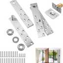 Heavy Duty Door Pivot Hinge Kit for Wood & Hidden Doors, 360 Rotation Stainless Steel Hidden Door Hinge for Secret Doors, Murphy Doors, Bookshelves, High Load Capacity