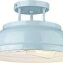 zeyu Modern Semi Flush Ceiling Light - 2-Light Ceiling Light Fixture for Living Room Bedroom Kitchen Hallway, Blue Finish, ZY29-F SF