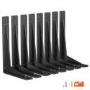 NEODROP 18 Inch Heavy Duty Shelf Brackets, Premium Metal Wall Bracket for Mantel, Countertop Support, Garage Storage Shelves | High Strength Corner Brace | 8-Pack Floating Shelf Hardware
