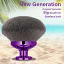 Extra Large Body Makeup Brush For Self Tanner, Leg Makeup &Bronzer Blend,4inch Wide-headed Kabuki Brush Provides More Even &Pretty Application, Sunscreen Face& Back Makeup Brush, Wet&Dry Use- Purple