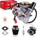 gy6 150cc Carburetor For 150cc 125cc 152QMI 157QMJ Engines Electric Choke Motorcycle Scooter 24mm PD24J Carb With Air Filter Intake Manifold