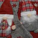 Meajore 2 Pcs Christmas Stockings New Set, 3D Gnomes Santa Christmas Stockings Personalized (18inch) Soft Classic Red and Grey Fireplace Hanging for Family Holiday Xmas Party Decorations