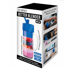 Hy-Impact Better Blender 16 Oz Cordless USB Rechargeable Turbo Power
 Blue