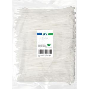 HS Clear Zip Ties 8 Inch (Bulk-1000 Pack) Nylon Cable Ties 40 Lbs Self-Locking Wire Ties for Electronics Organizer