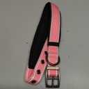 PetiFine Dog Collar for Large Dogs, Neoprene Padded and Adjustable, Reflective Wide Heavy Duty Pet Collars with Durable Metal Belt Buckle for Walking, Pink, L (Large (19"-23"))