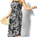 City Chic Women's Plus Size Tamazin Print Dress, Moonlit Palm, 12
