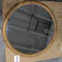 Kate and Laurel Dessa Transitional Round Wooden Wall Mirror; 32 Inch Diameter; Natural Rustic; Modern Circle Bathroom Vanity Mirror with Chunky Rounded Profile and Solid Poplar Wood Frame