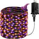 66Ft 200 LED Halloween Fairy Lights Plug in, 8 Modes String Lights with Timer for Outdoor & Indoor, Waterproof Twinkle Lights for Bedroom Garden Party Patio Halloween Decorations (Purple & Orange)