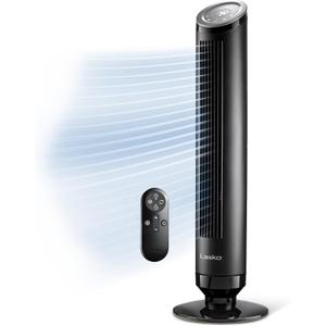 LASKO Ascend 36" Tower Fans for Home, 29 ft/s Airflow, Quiet 29dB on Low, 90 Oscillation, 12 Hour Timer, Air Filter for Hair & Dust, Remote, Black, OST100 (36")