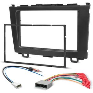 NuIth Double DIN Radio Dash Kit W/Radio Wire Harness for Honda CRV 2007-2011, Stereo Installation Kit for CRV, Double DIN Radio Install Kit for CRV