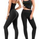 Matching Workout Sets for Women,Breathable Sport Bras & Seamless Leggings,2 Piece ActiveWear Outfits for Pilates/Gym/Athletic, Medium