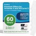 60-Pack Premium CPAP Filters Compatible with Airsense 11 & Aircurve 11 Machines, Ultra Fine Replacement with Extra Thick, High Filtration & Smooth Airflow, Travel Friendly