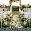 Novabright 8 Sets Wedding Lantern Aisle Decoration Including 8 Pcs White Lantern with LED Candle and 8 Pcs 32'' High Shepherds Hooks for Outdoor Wedding Weddings Holiday Decoration