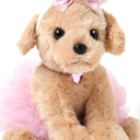 Bearington Collection Little Puppy The Bunny Dog Plush Stuffed Animal in a Pink Tutu Dress, Great Gift for for Kids of All Ages, Birthdays, Holidays and Special Occasions, 13 inches