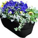 Bloomers Railing Planter with Drainage Holes – 24" Weatherproof Resin Planter – Charcoal