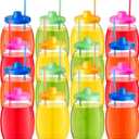 Clear Plastic Jars Vitroleros 16.9 fl oz with Lids  Pack of 48 Reusable Containers for Storage, Durable Plastic Jar with Lid for Kitchen, Crafts, and Pantry Organization