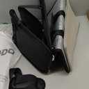 YUDODO Large Dog Car Seat for Center Console (Width9.5in) Fits 10-18lbs, Anti-Slip Puppy Cat Travel Portable Booster Seat, Luxury Pet Car Bed Carseat PU Leather Black