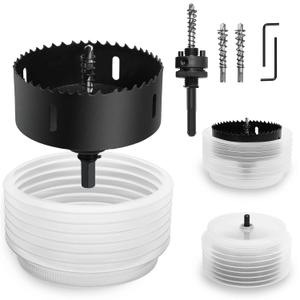 4-5/16" | 110mm Hole Saw for Recessed Lights,4-5/16" Bi-Metal Hole Cutter with Dust Bowl Include Hex Shank & SDS Plus for LED Recessed Ceiling Lighting and Wood Metal Drywall Can Lights