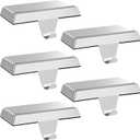 Palonu 5 Pcs Christmas Silver Stocking Holders, Heavy Duty Mantle Hangers with Non-Slip Pad, Weighted Stocking Hooks Christmas Ornaments for Xmas Holiday Fireplace Shelf Window Decoration