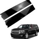 Pair Door Applique Rear Left and Right Forward Compatible with Chevrolet Suburban Tahoe for Cadillac Escalade for GMC Yukon XL 2015-2018 Gloss Black Window Trim Molding Panel Replaces 926-243 926-244