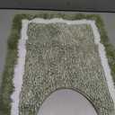 Better Trends Toilet Rugs U Shaped 100% Contour Bathroom Rugs Sage & White 20" x 20" Extra Soft & Thick, Water Absorbent, Reversible, Machine Washable, Tufted Bath Mats Hotel Collection 