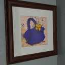 Flower Purse Yellow on Blue by Roderick Stevens Wall Decor, 35 by 35-Inch Canvas Wall Art (35L" x 35W")