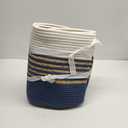 UBBCARE Blanket Basket, Large Rectangle Woven Storage Basket With Handles, Cotton Rope Toy Basket for Living Room, Nursery Baskets for Organizing, 22''L17''W12''H, Navy Blue