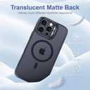 2 x Mitywah for iPhone 16 Pro Case with Stand, 2X [Tempered Glass Screen Protector] Military-Grade Drop Protection N52 Magnetic Phone Case, Matte Translucent Slim Case Skin-Friendly Touch, Black