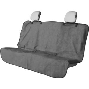 Back Seat Cover Protector for Dogs and Kids, Universal Waterproof Towel Rear Bench Seat Cover for Car, Truck, Van & SUV, Machine-Washable Backseat Car Covers (Gray, 1pc Rear Seat)