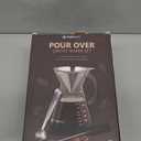 Pour Over Coffee Maker Set - 34 oz Large Borosilicate Glass Carafe, Thickened Rust Resistant Heat Resistant Double-Layer Stainless Steel Dripper/Filter with Coffee Scoop and Cleaning Brush