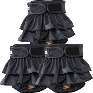 Reusable Dog Diapers Female Medium Washable, Premium Doggie Diaper for Dogs, Pack of 3, Highly Absorbent Dog Diaper for Heat, Incontinence and Puppy Training (M, Black)