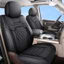 Huidasource Ram Seat Covers Full Set, Ram 1500 Truck Seat Cover for 2009-2018 RAM 15002011-2025 RAM 25002019-2025 RAM 3500 Quad Crew Mega Cab with Curved Split Bench (Full Set/Black) (A: Concave Front+Short Middle Rear)