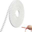 Leinuosen Flexible Molding Trim Peel and Stick for Walls 10ft Decorative Bead Pearl DIY Wall Trim for Bathroom Mirror Frame Border Backsplash Tile Ceiling Cabinet TV Wall Edge (White, 10ft /8 mm)