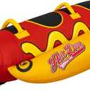Airhead Double Dog Towable 1-2 Rider Tube for Boating and Water Sports, Double-Stitched Full Nylon Cover, EVA Padding & Padded Handles for Comfort