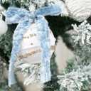 MAYREEL 1 Inch Dusty Blue Crushed Velvet Ribbon Frayed Edge Hand Torn Fringe for Bridal Bouquets Invitations Vow Books Gift Baskets Hair Bows 6 Yards