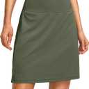 G Gradual 19" Skorts for Woman Knee Length Golf Skirt Long Athletic Tennis Skorts for Women Dressy Casual with Shorts Pockets (Sage Green, XL)