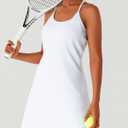 Womens Tennis Dress Athletic Dress with Built-in Shorts Pockets-Golf Workout Adjustable Straps Summer for Women Outfits (Medium)